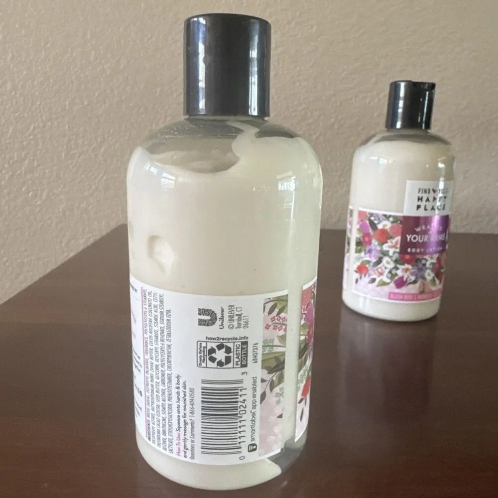 2 Pack Of 10oz Find Your Happy Place Wrapped in Arms Body Lotion Rose & Magnolia
